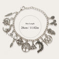 Vintage Witchy Charm Bracelet -Moon, Sun & Tree of Life Sliver Bracelet 